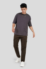 Olive Mid Rise Regular Fit Men's Cargo