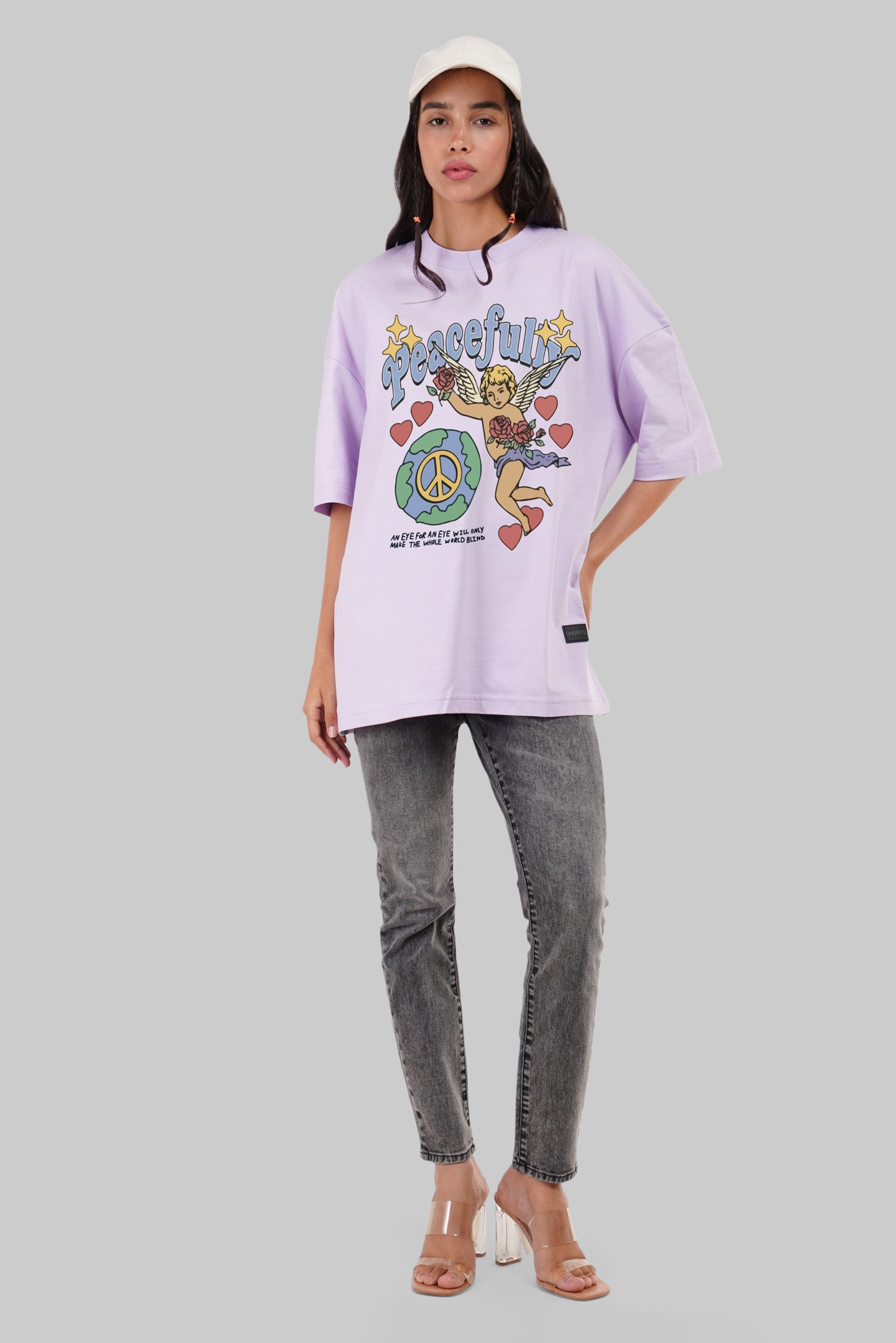 Peaceful Angel Lavender Baggy Fit T-Shirt Women