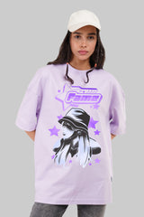 Starstruck Fame Lavender Baggy Fit T-Shirt Women