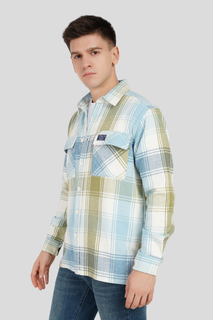 Blue Plaid Check Shacket