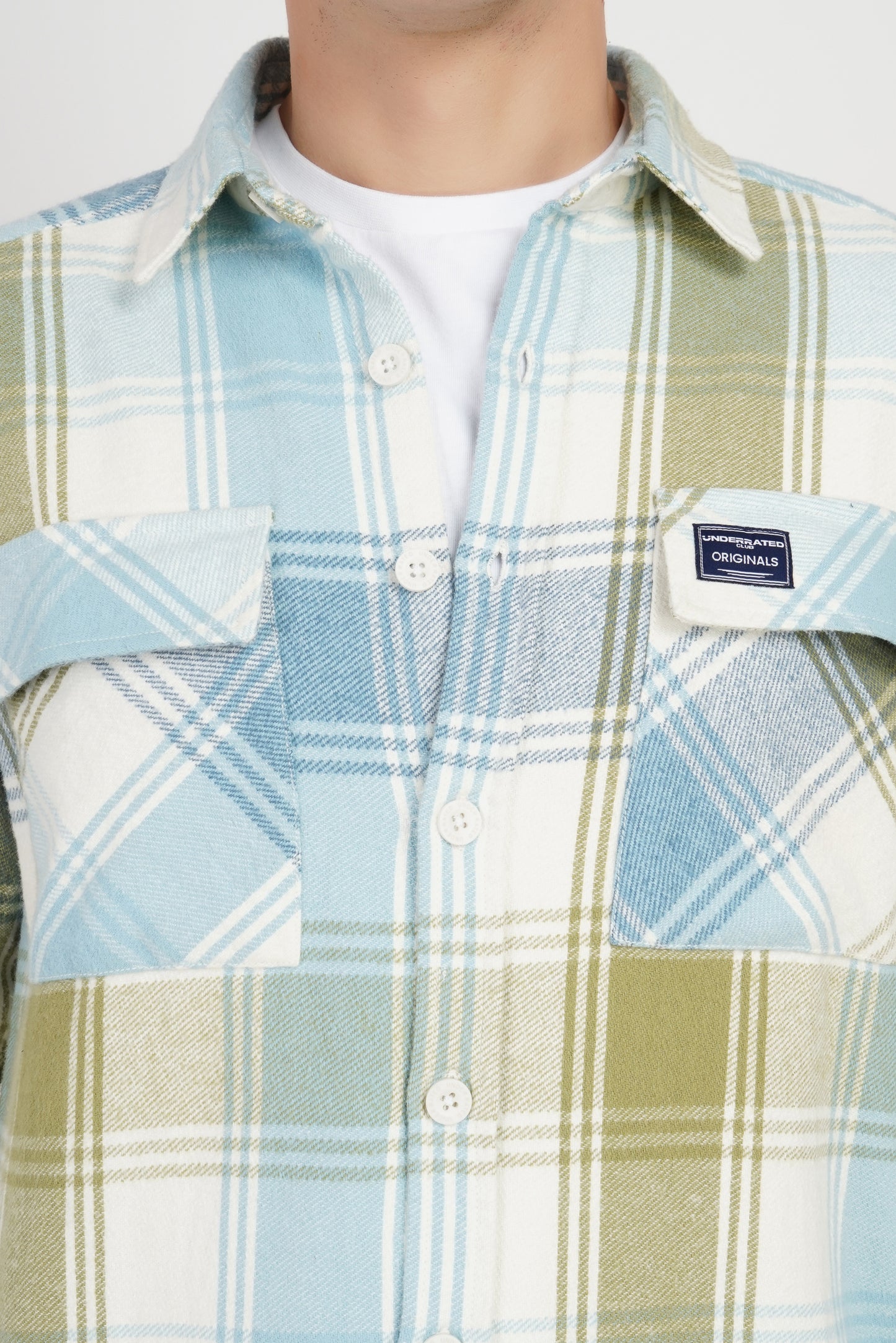 Blue Plaid Check Shacket