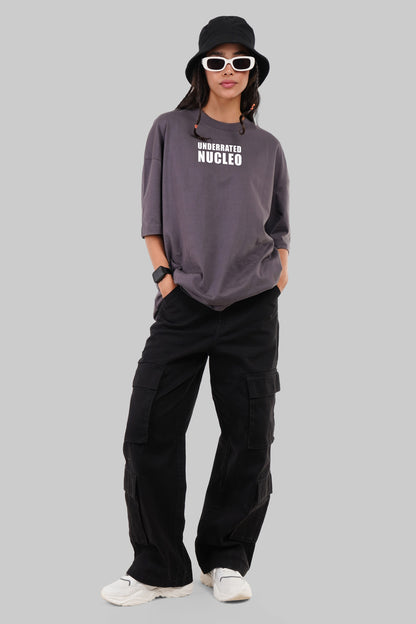 Nuclear Power Dark Grey Baggy Fit T-Shirt Women