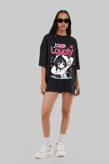 Lovely Anime Black Baggy Fit T-Shirt Women