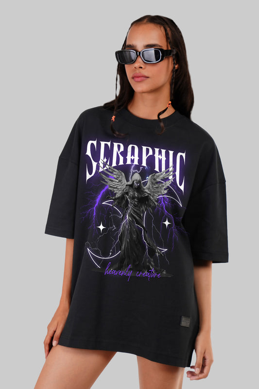 Seraphic Black Baggy Fit T-Shirt Women Pic 1