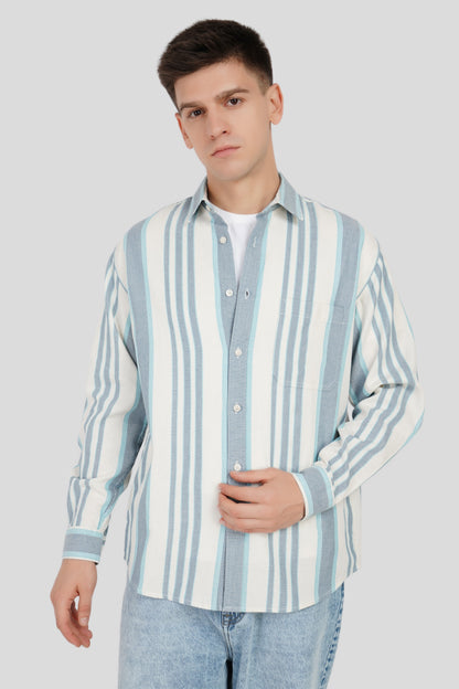 Blue Striped Textured Shirt