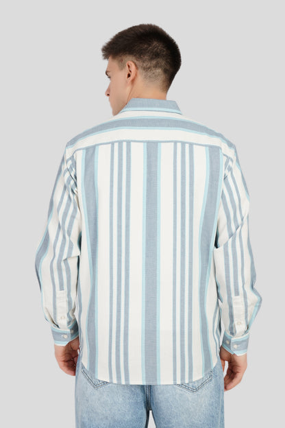 Blue Striped Textured Shirt