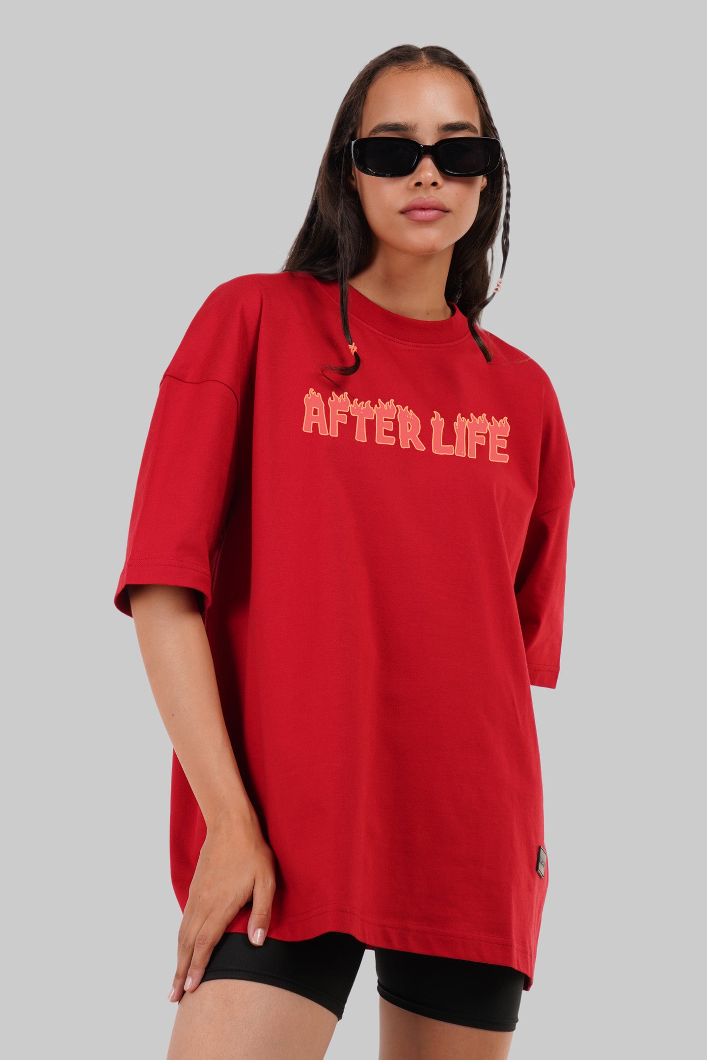 Phoenix Rise Red Baggy Fit T-Shirt Women