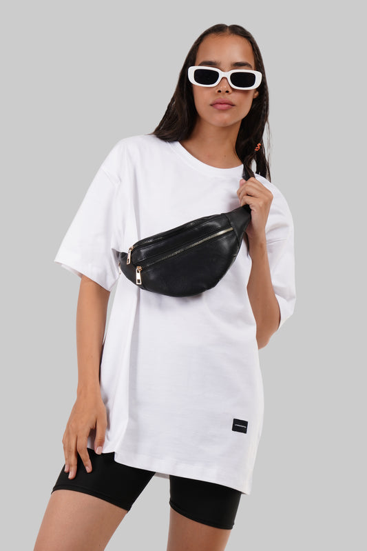 Solid White Half Sleeves T-Shirt For Women Oversized Fit