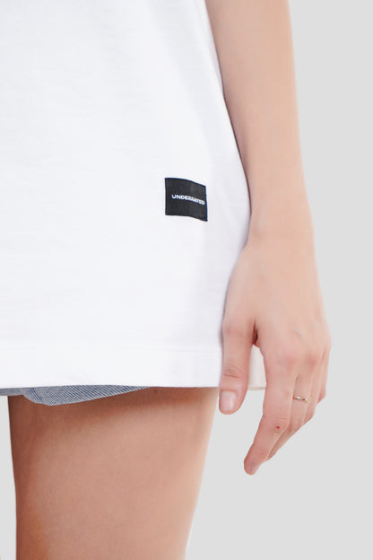 Neon Pocket White Printed T-Shirt