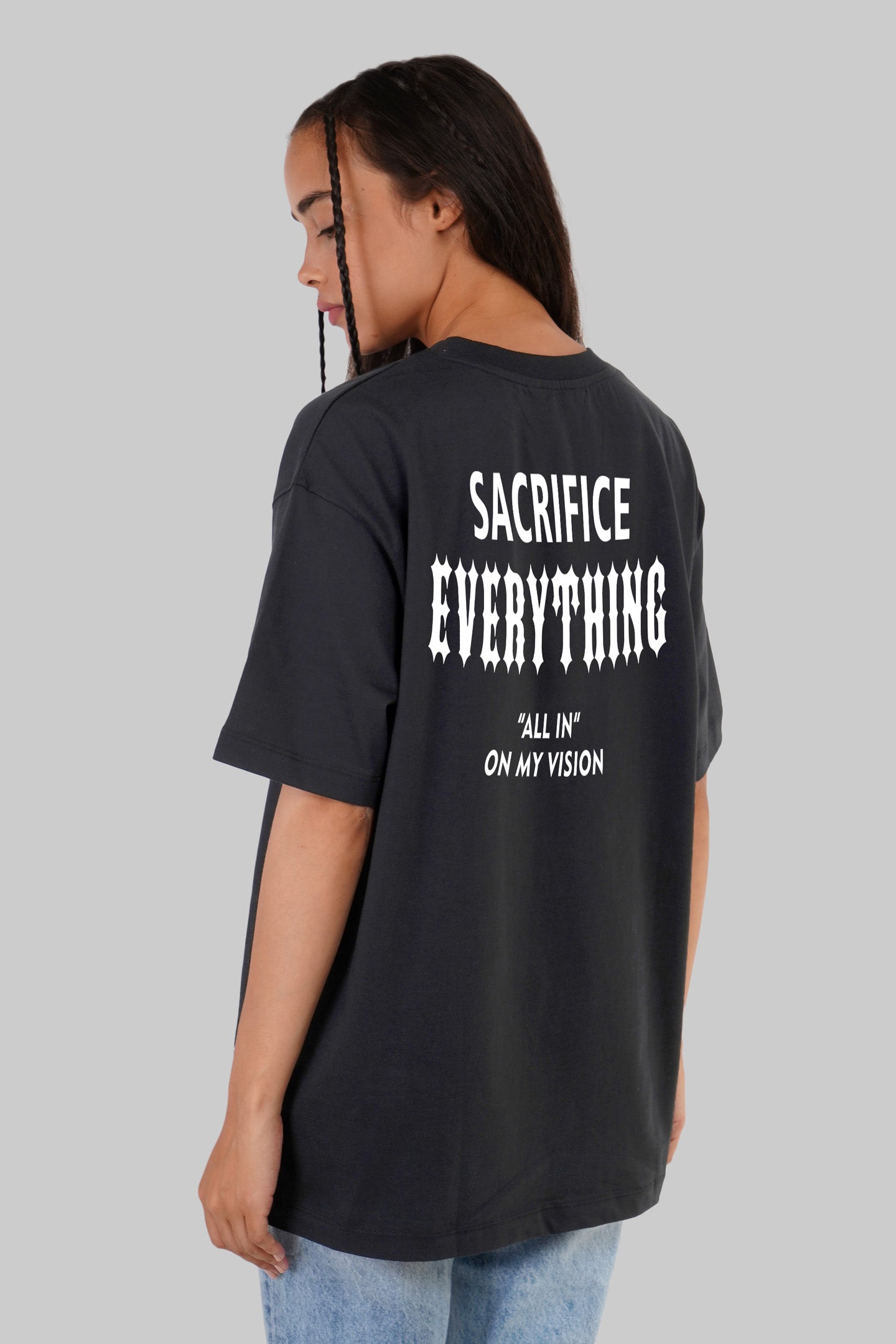 Sacrifice Black Oversized Fit T-Shirt Women