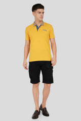 Yellow Contrast Collar Polo T-Shirt