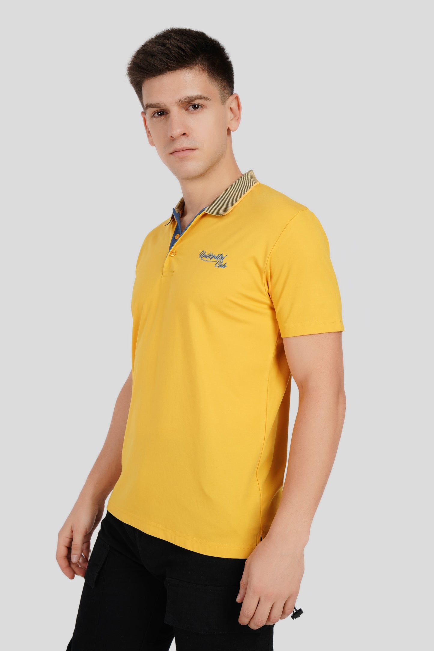 Yellow Contrast Collar Polo T-Shirt