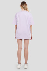 Back Down To Earth Lilac Oversized Fit T-Shirt Women Pic 2