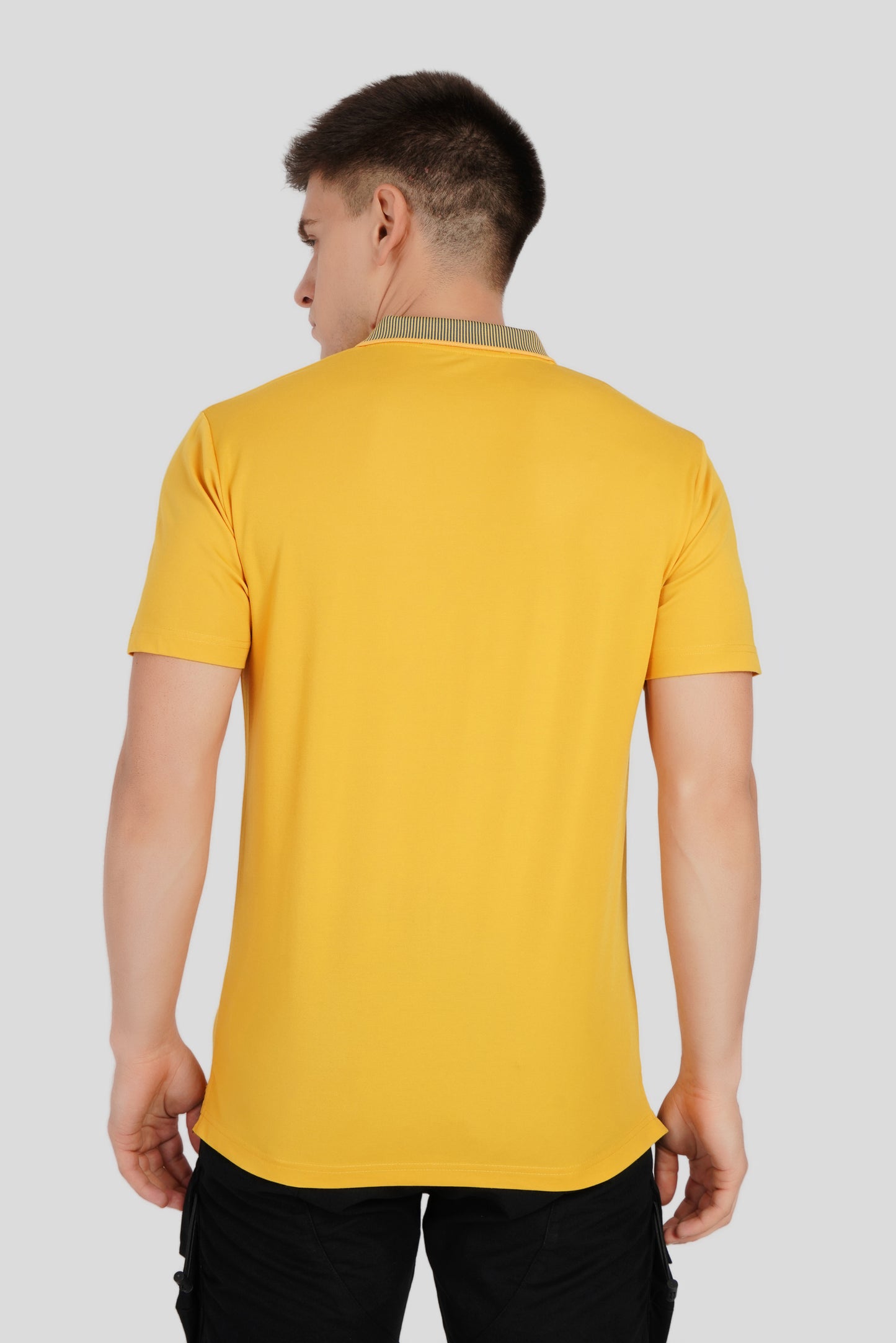 Yellow Contrast Collar Polo T-Shirt