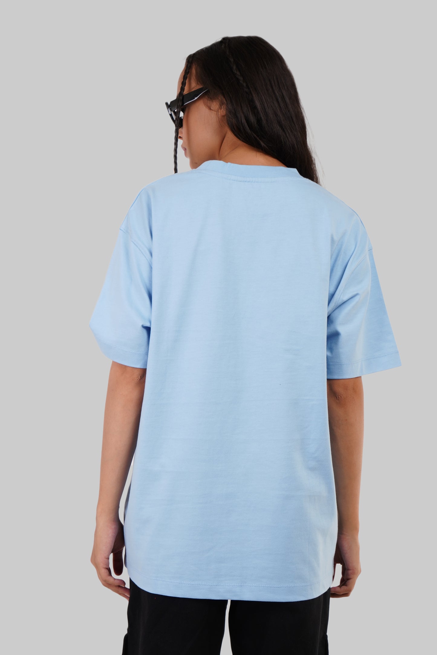 Love Yourself Powder Blue Oversized Fit T-Shirt Women