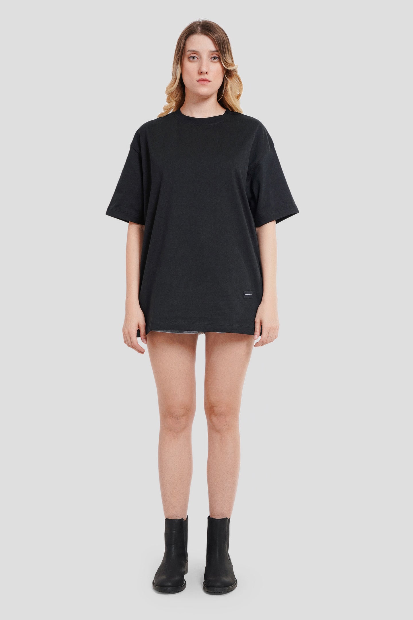 Bad Influence Black Oversized Fit T-Shirt Women