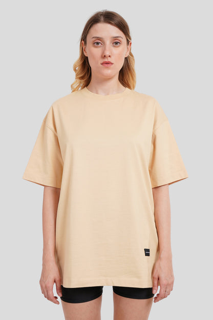 Palm Beige Oversized Fit T-Shirt Women Pic 2