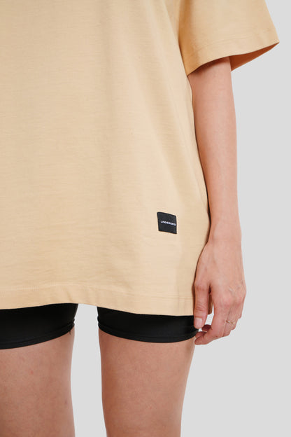 Underrated Dude Beige Oversized Fit T-Shirt Women Pic 3