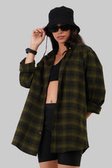 Olive Green Check Overshirt