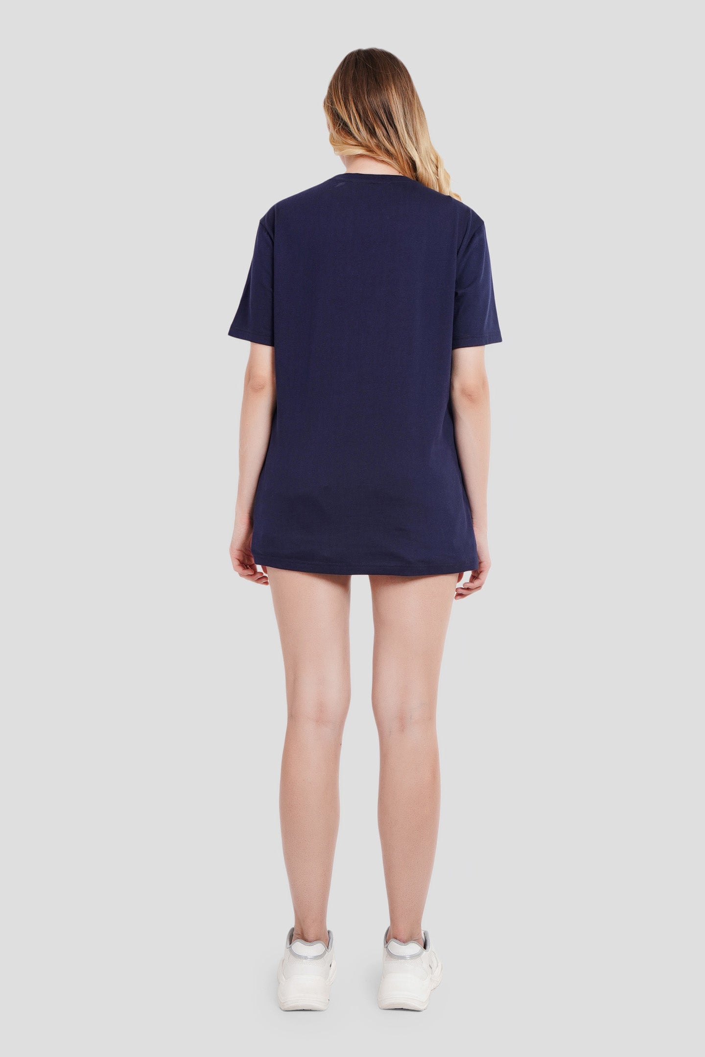 Fluid Navy Blue Boyfriend Fit T-Shirt Women