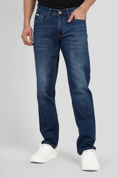 Indigo Mid Rise Dark Wash Men's Slim Fit Jeans