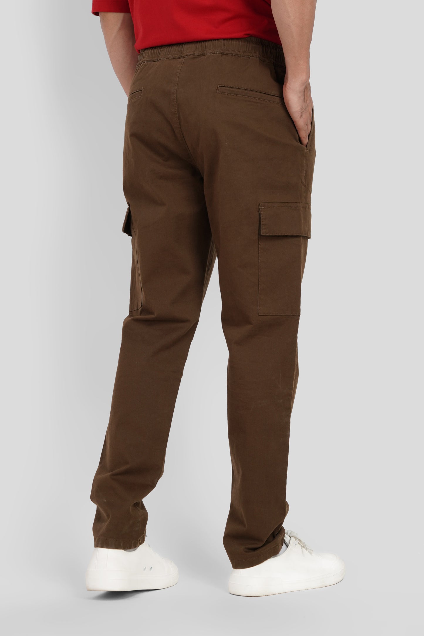 Brown Mid Rise Regular Fit Men's Cargo Pic 3