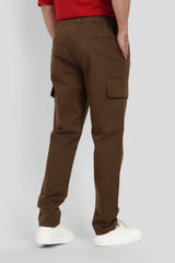 Brown Mid Rise Regular Fit Men's Cargo Pic 3