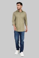 Green Solid Slim Fit Shirt