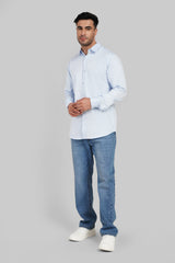 Light Blue Solid Slim Fit Shirt