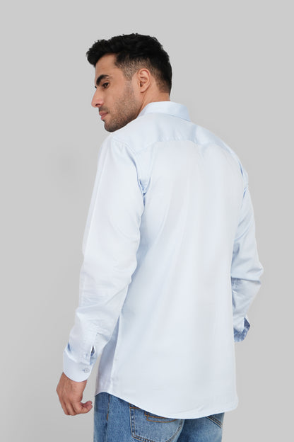 Light Blue Solid Slim Fit Shirt