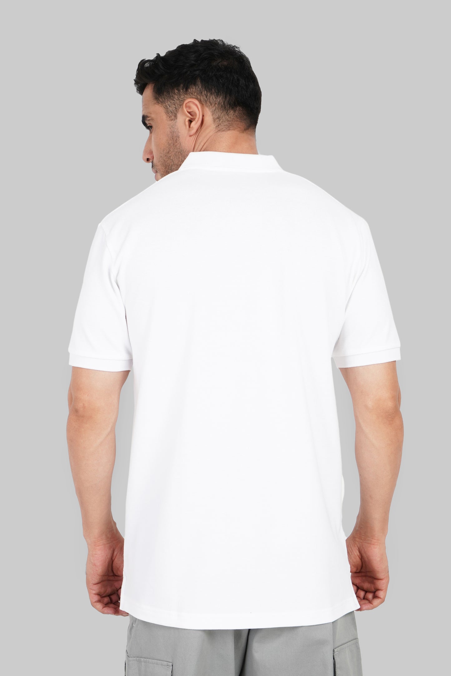 White Logo Tape Polo T-Shirt