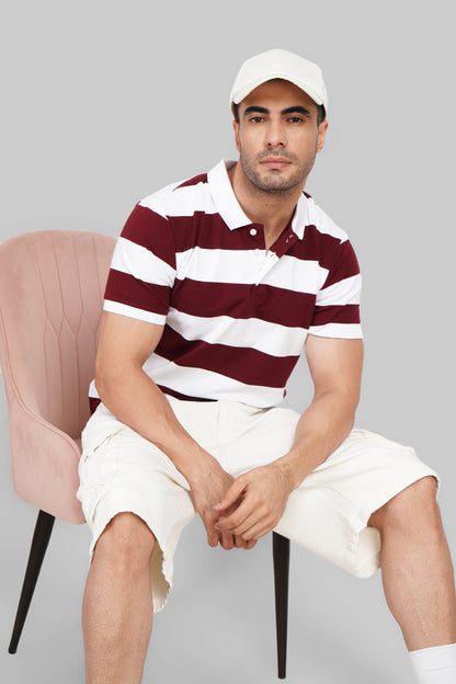 Maroon Rugby Polo T-Shirt