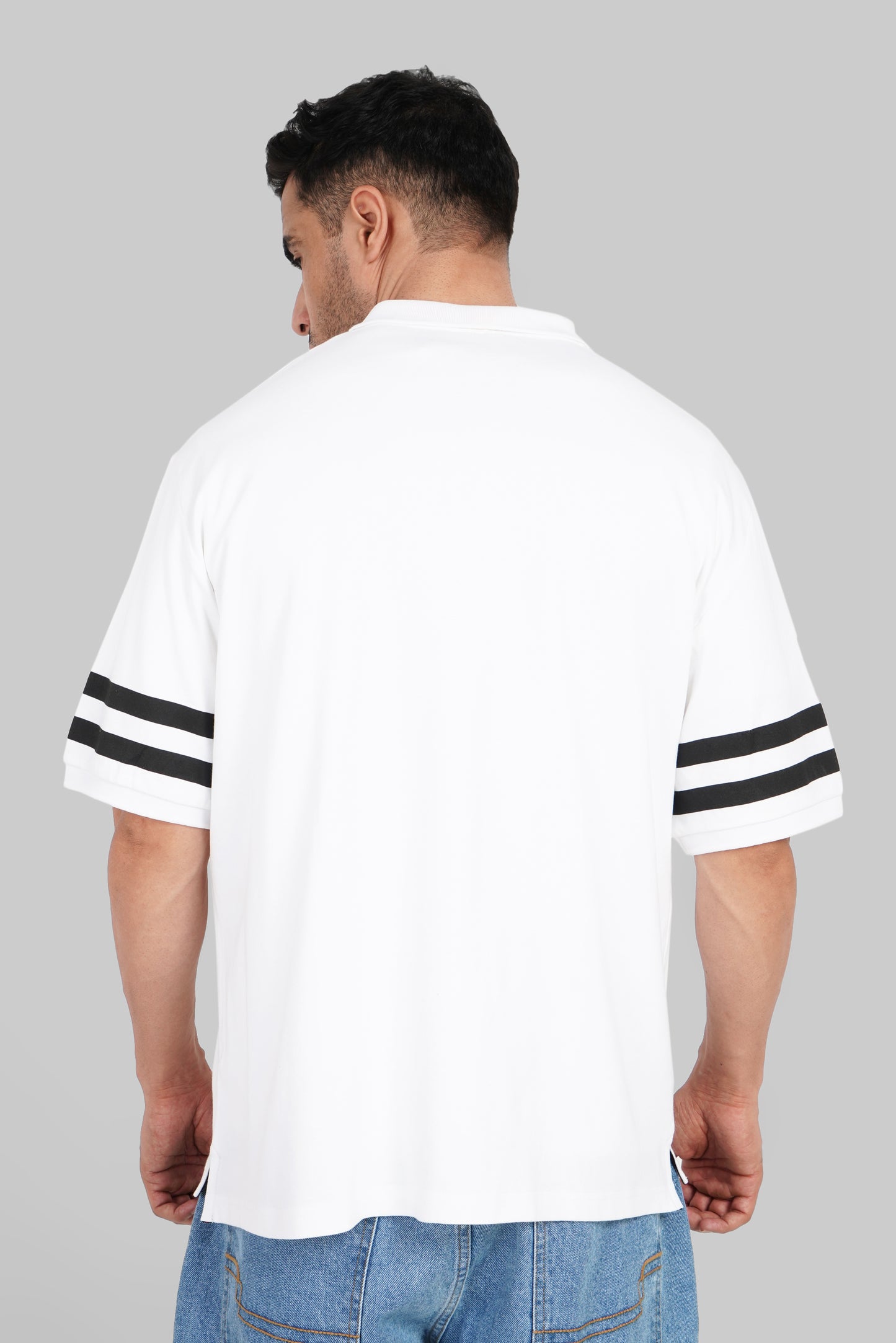 White Boxy Fit Polo T-Shirt