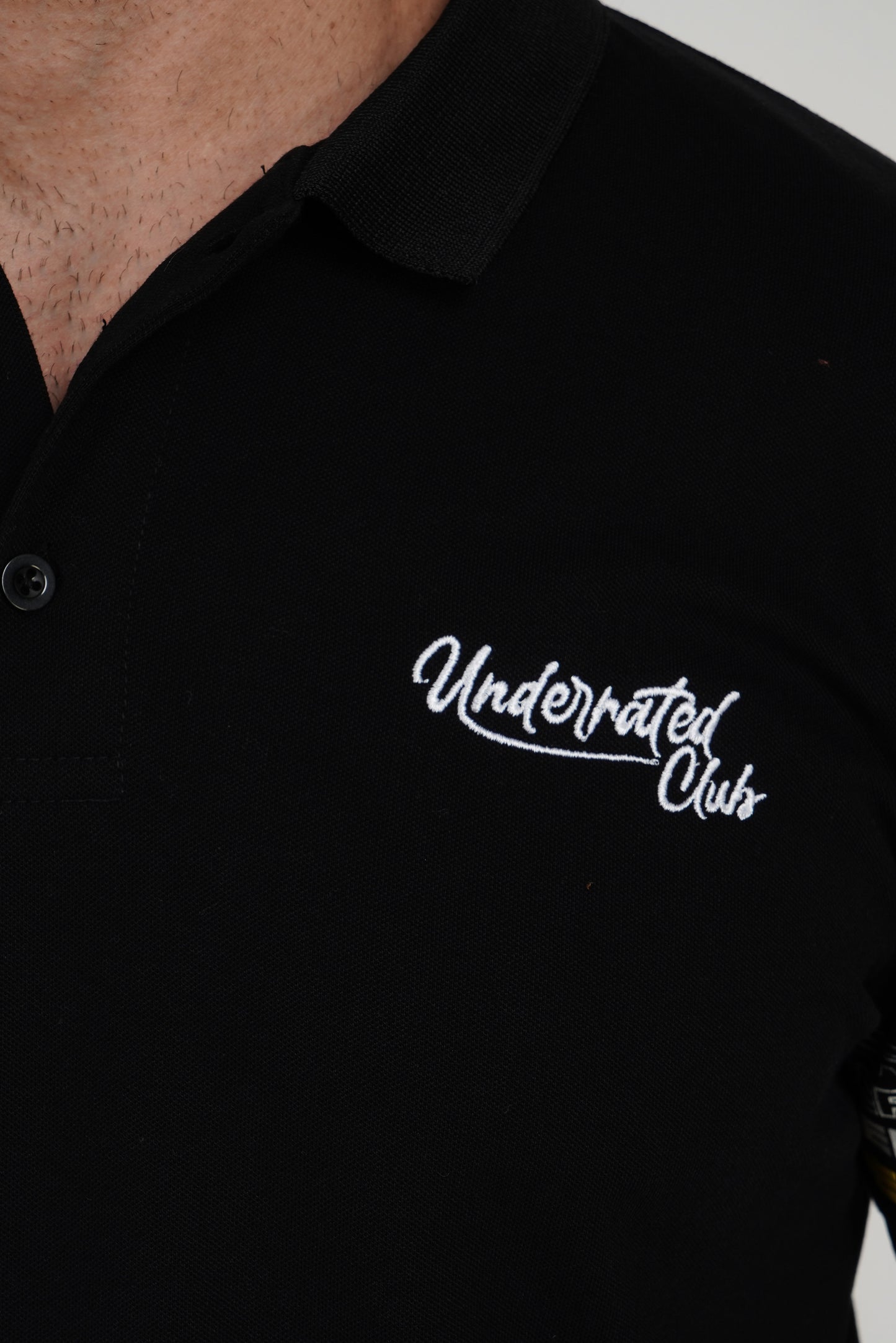 Black Sleeve Logo Print Polo T-Shirt