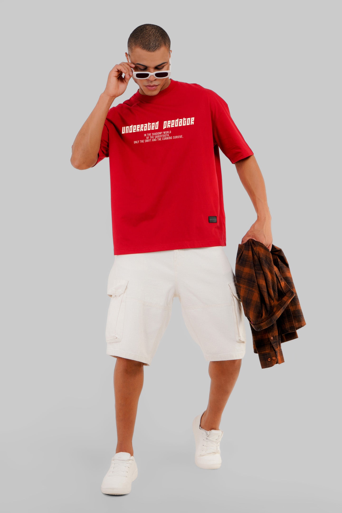 Sabertooth Red Baggy Fit T-Shirt Men