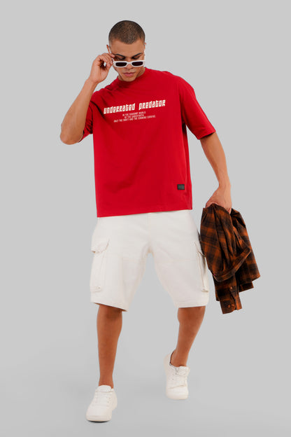 Sabertooth Red Baggy Fit T-Shirt Men