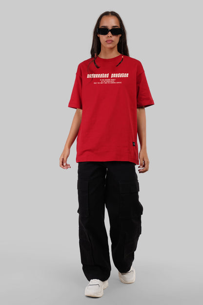 Sabertooth Red Oversized Fit T-Shirt Women