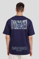 Samurai Vendetta Navy Blue Printed T Shirt Men Oversized Fit With Front And Back Design Pic 2