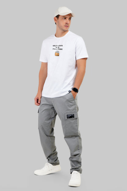 Self Love White Regular Fit T-Shirt Men Pic 2