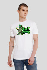 Self Made Gangster White Printed T-Shirt