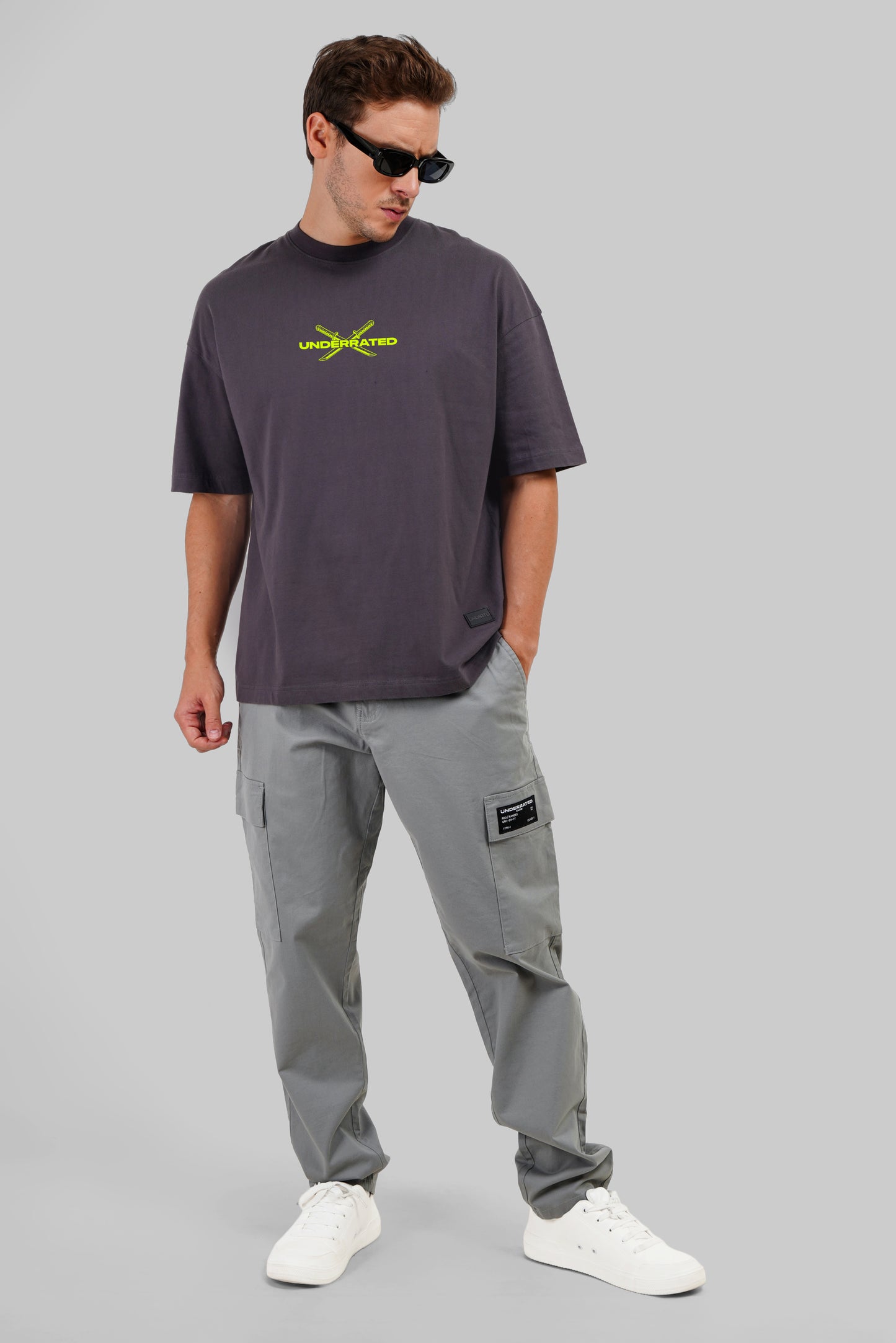 Silent Strike Dark Grey Baggy Fit T-Shirt Men Pic 3