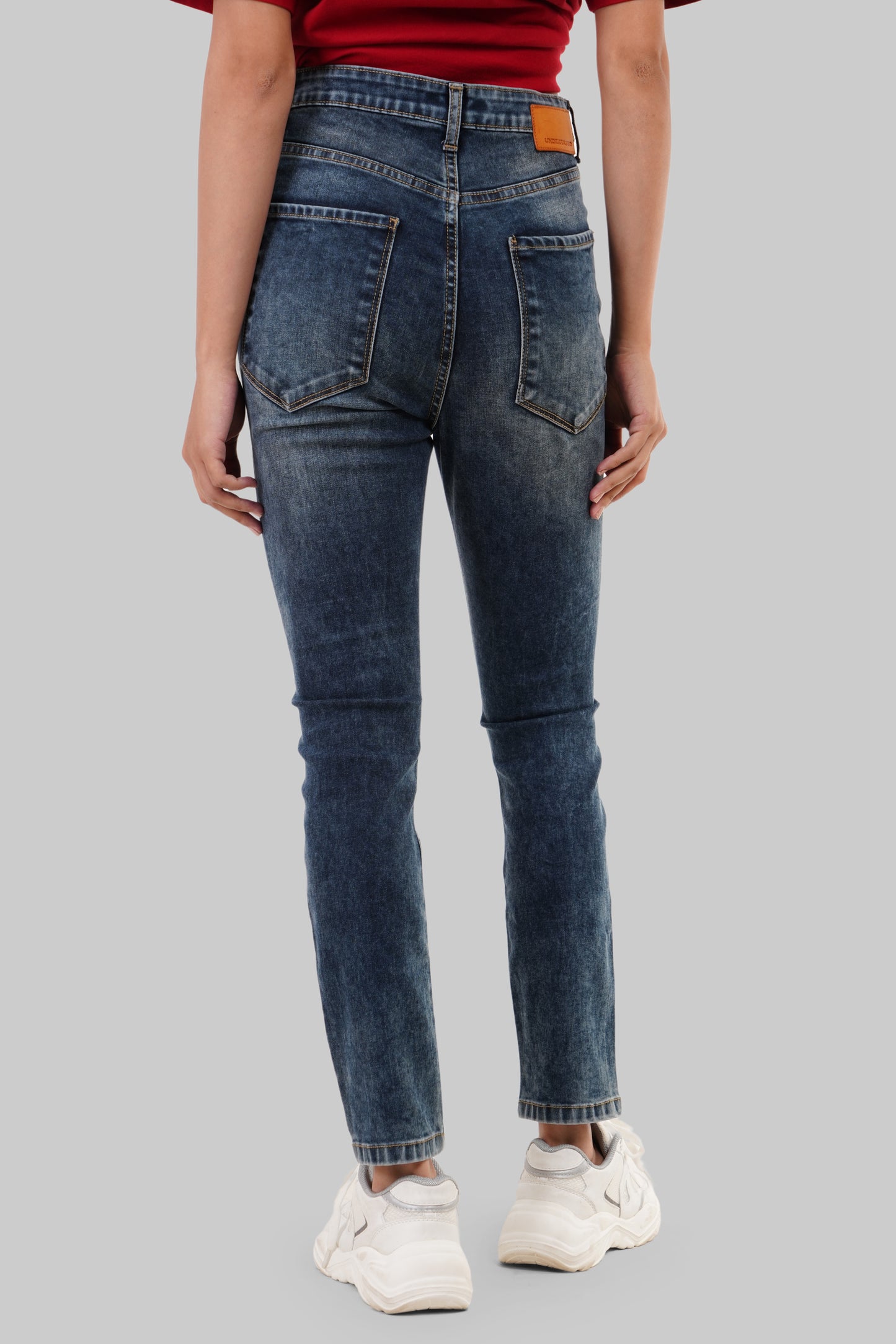 Blue Tinted High Rise Skinny Women Jeans Pic 3