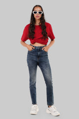 Blue Tinted High Rise Skinny Women Jeans Pic 2