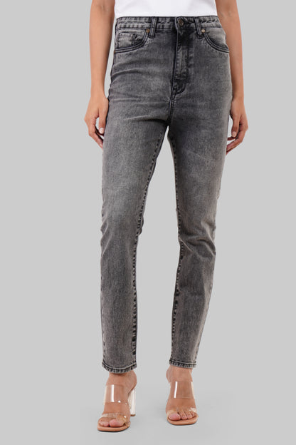 Grey High Rise Skinny Women Jeans Pic 1