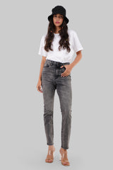 Grey High Rise Skinny Women Jeans Pic 2