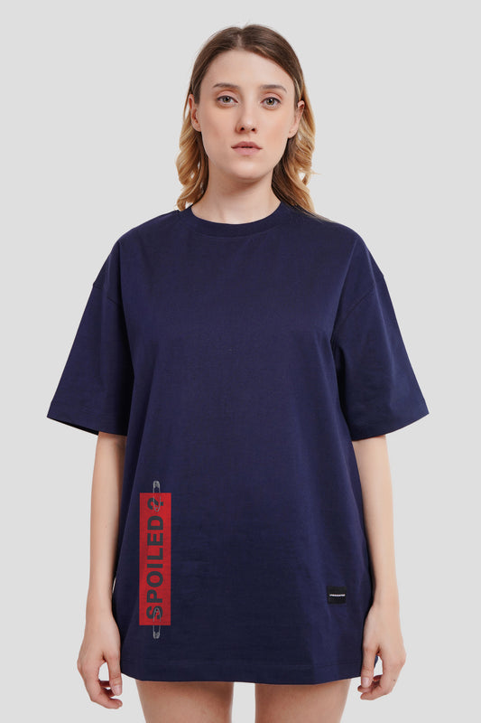 Spoiled Navy Blue Oversized Fit T-Shirt Women