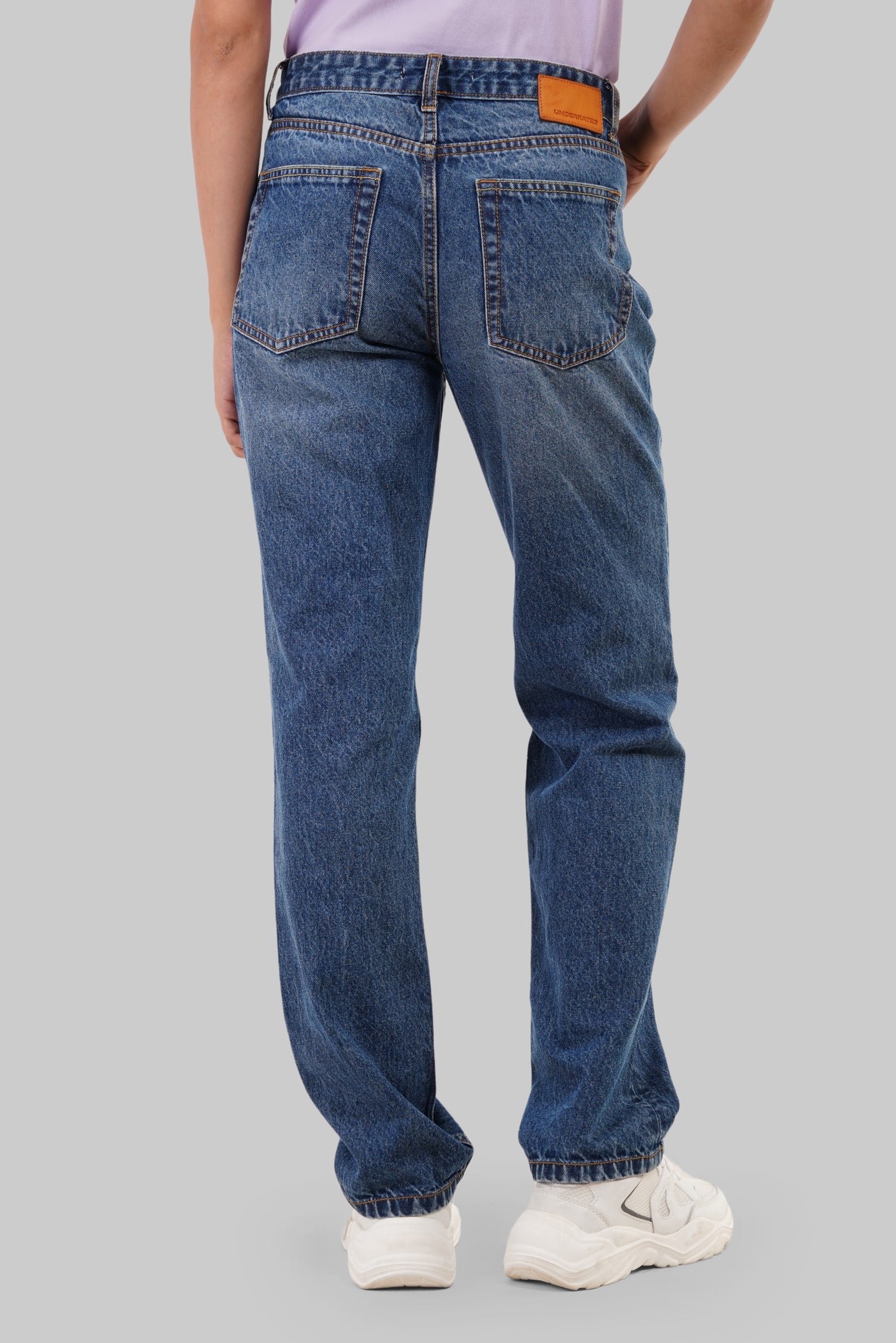 Classic Mid Blue Straight Fit Jeans Pic 2