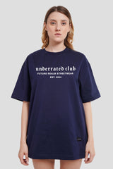 Streetwear 34 Navy Blue Oversized Fit T-Shirt Women Pic 1