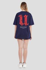 Streetwear 34 Navy Blue Oversized Fit T-Shirt Women Pic 2