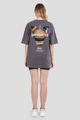 To The Mars Dark Grey Oversized Fit T-Shirt Women Pic 4